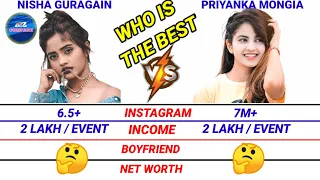 who is the best nisha guragain vs priyanka mongia income net worth boyfriend a2z compare