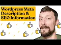 Wordpress Meta Data and SEO
