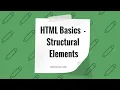 HTML Basics Structural Elements