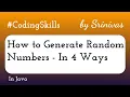 How to Generate Random Numbers in Java Coding Skills