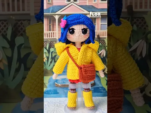 Florecita se viste de Coraline 😍 #coraline #crochet #amigurumi