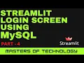 Login Screen in streamlit authentication with MySQL Part-4