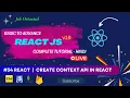 REACTJS 19 TUTORIAL HINDI REACTJS CREATE CONTEXT API