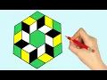 3D Geometric Drawing Pattern Tutorial
