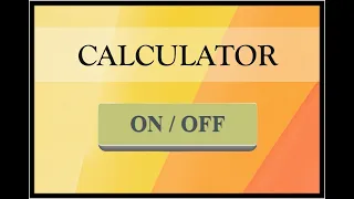 Awesome Calculator On Off Button Using Only HTML CSS - CodeWithTanmay