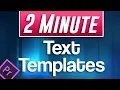 Premiere Pro How to EDIT FASTER with Saved Text Presets Templates