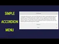 How To Create An Accordion For Beginners HTML5 CSS3 Javascript