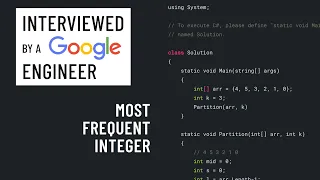 Most frequent integer Java interview with a Google engineer