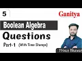 Boolean Algebra Examples Part-1 Important Examples of Boolean Algebra Boolean Algebra B Sc