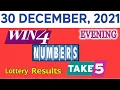 TAKE5 WIN4 NUMBERS EVENING Lottery drawing for December 30 2021
