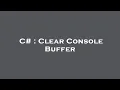 C Clear Console Buffer