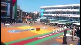 عصام ابودياب عرض جمباز مدرسة غزة الجديدة الاعدادية أ 