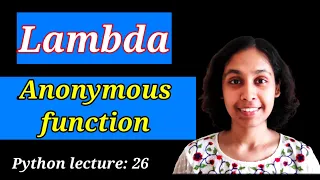 Python Lect 26 Lambda in Python Anonymous Function Python Tutorials