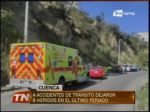 4 accidentes de tránsito dejaron 8 heridos en el último feriado
