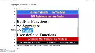 Basic Concept about SQL SQL Server Functions Part 34