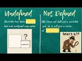 undefined vs not defined in JavaScript basic tutorial for beginners 2025