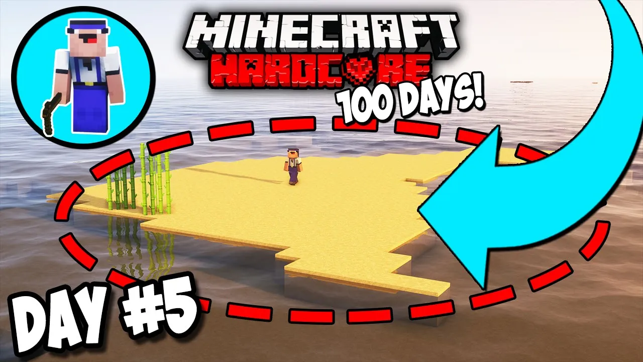 I Survive on a DESERTED ISLAND for 100 Days in Minecraft HARDCORE