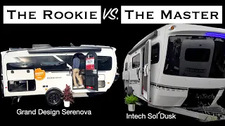 Grand Design Serenova Vs Intech Sol Dusk Euro Style Campers With Bathrooms And Kitchens Inside 
