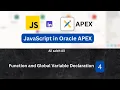 JavaScript in Oracle APEX Function and Global Variable Declaration 4 With English Subtitles