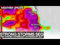 Lagu Strong Severe Thunderstorms are Forecast North of Brisbane in Southeast Queensland Later This Week