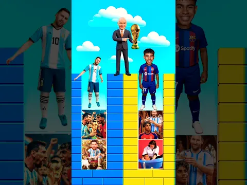 Who Will Win Today?! 🏆 🤔 Dance Battle for Fifa Trophy- Messi vs Lamine Yamal kid😂😱