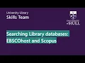 Finding quality journal articles for PG Searching Library databases - EBSCOhost and Scopus