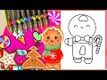 Coloring a cute Gingerbread Man Christmas Coloring Pages