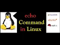 echo command in Linux and its Usage Hindi DailyStudy