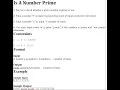 Is a number Prime - Solution