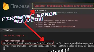 Fix firestore is not a function can t resolve firebase module firebase Error