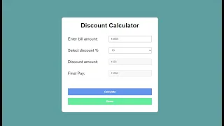 Discount Calculator In JavaScript With Source Code Source Code Projects
