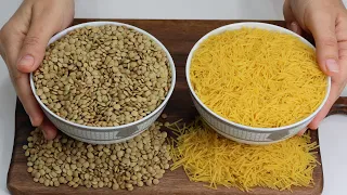 علاش مجربتيش العدس مع الشعرية من قبل! وجبة الملوك للتخلص من الإرهاق غداء ودواء صحية وإقتصادية