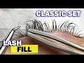 EYELASH EXTENSIONS FILL tutorial classic set Eyelash training for beginners