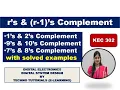 Unit 1 L3 r and r-1 s Complement 1 s 2 s complement 9 s 10 s complement 7 s 8 s