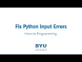 How to Fix Python Input Errors Converting Strings to Int and Float