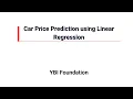 Car Price Prediction Linear Regression Real World Example Python Project Hands-On