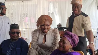 lateef adedimeji and his beautiful wife mobimpe walk majestically to greet his husband mother