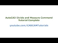 AutoCAD Divide and Measure Command Tutorial Complete Divide Line Arc in Equal Parts by Length
