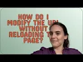 How do I modify the URL without reloading the page