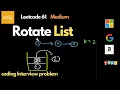 Amazon Linked List Question Rotate Linked List leetcode problems tamil coding interview tamil