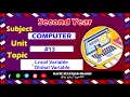 PART-2 Computer Unit 13 Topic Local Variable Global Variables