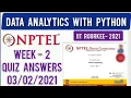 NPTEL 2021 Data Analytics With Python Week 2 Quiz Answers Assignment 2 Answers IIT Roorkee