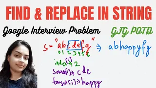 Find and Replace in String GeeksforGeeks Problem of the Day