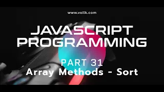Learning Javascript Programming Part 31 Sort Array Method