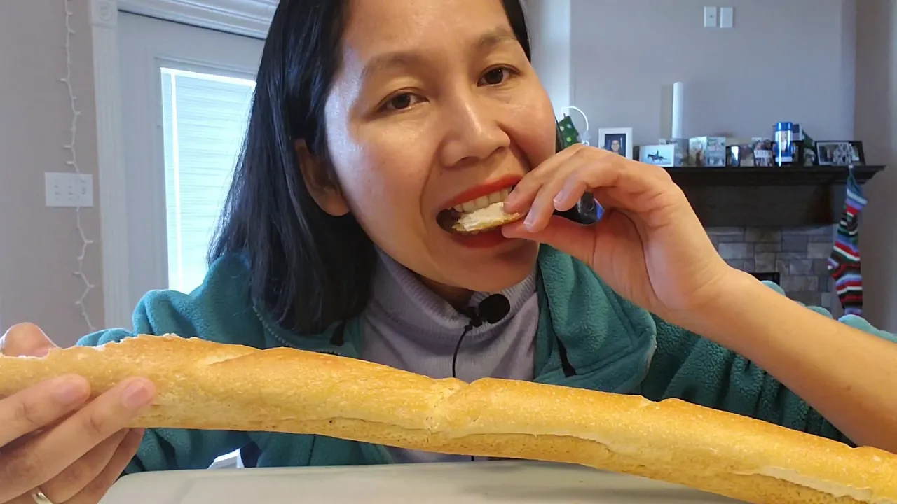 ASMR French Bread Eating Sound No Talking  AROI ASMR