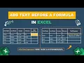 How to Add Text Before a Formula in Excel
