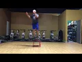 Box jump down to stabilization - turning