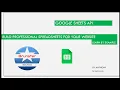 2021 Update Google Sheets API - Read and Write Data