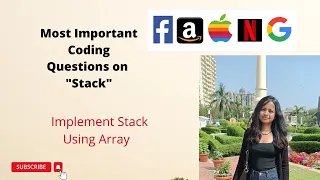 Implement Stack Using Array Algo Code Explained Important Interview Question