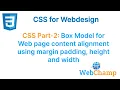 CSS part 2 Mastering CSS Box Model Margin Padding Width and Height for Webpage Design